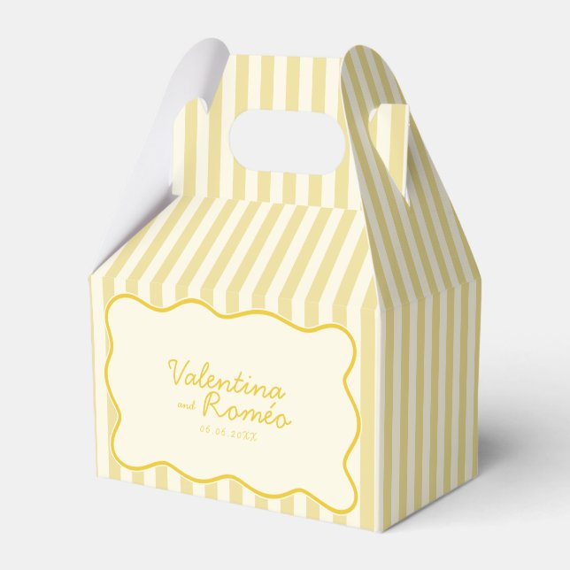 Moderne Buttergelbe Hochzeit Geschenkschachtel (Vorderseite)