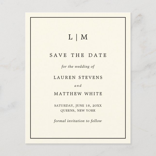 Moderne Buttergelbe Hochzeit - Save-the-Date (Vorderseite)