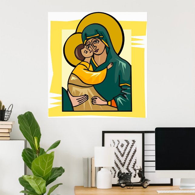 Moderne byzantinische Jungfrau Mary and Child Reli Poster (Von Creator hochgeladen)