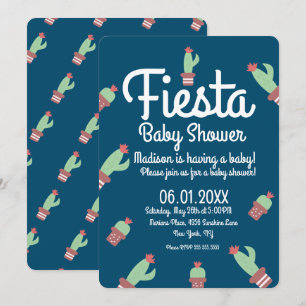 Moderne Cactus-Rand-Fiesta-Baby-Party Einladung