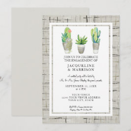 Moderne Cactus sukkulent Engagement Party  Einladung