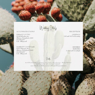 Moderne Cactus Tropische Hochzeitsdetails Einladung