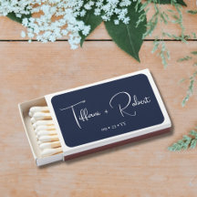 Moderne Calligrahy Navy Blue Wedding