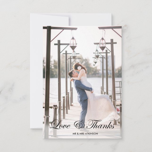 Moderne Calligraphic 2 Mariage photo Carte de reme (Devant)