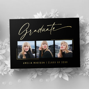 Moderne Calligraphie Gold Ink Script Grad Carte ph