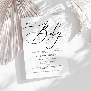 Moderne Calligraphy Baby Shooter Einladung