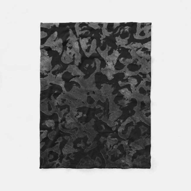 Moderne Camouflage - Schwarz und Dunkelgrau - Tarn Fleecedecke (Vorderseite)