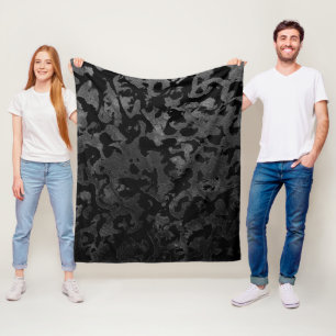 Moderne Camouflage - Schwarz und Dunkelgrau - Tarn Fleecedecke