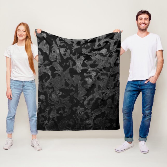 Moderne Camouflage - Schwarz und Dunkelgrau - Tarn Fleecedecke (Beispiel)