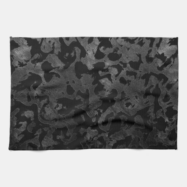 Moderne Camouflage - Schwarz und Dunkelgrau - Tarn Geschirrtuch (Horizontal)