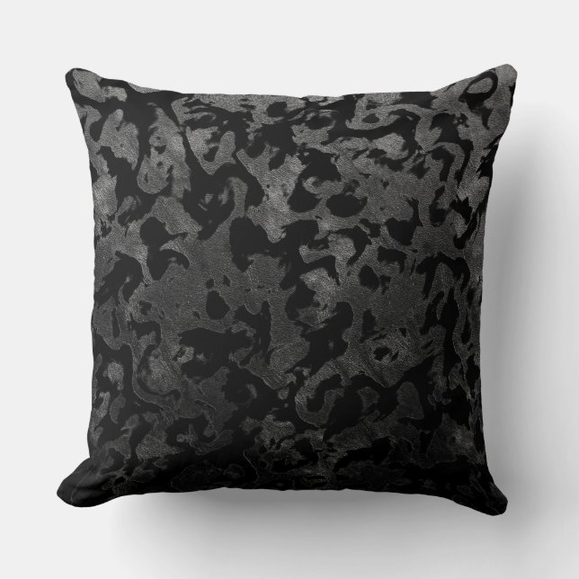 Moderne Camouflage - Schwarz und Dunkelgrau - Tarn Kissen (Vorderseite)