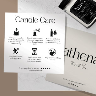 Moderne Candle Care Card Dankeskarte