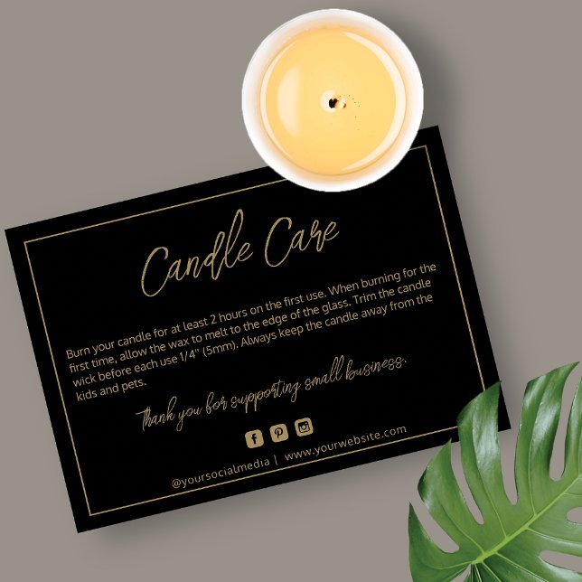 Moderne Candle Care Card Dankeskarte (Von Creator hochgeladen)
