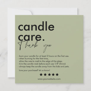 Moderne Candle Care & Danke Business Card