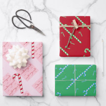 Moderne Candy Cane Muster Wrapping Paper Sheets