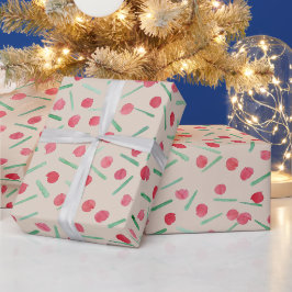 Moderne Candy Red und Green Boho Chic Geschenkpapier