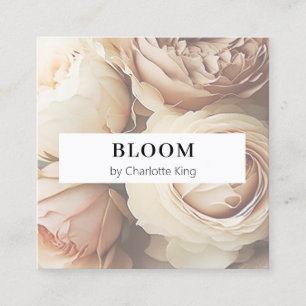Moderne, carré à fleurs carte de visite