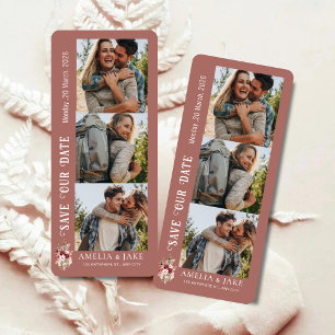 Moderne carte d'annonce de mariage Rosewood poussi