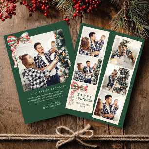 Moderne carte de Noël avec collage de 5 photos