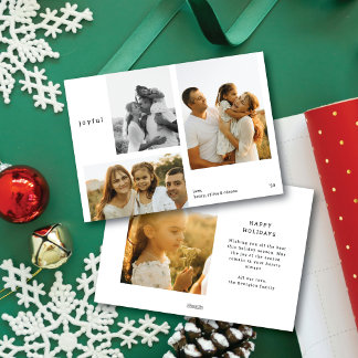 Moderne carte de Noël multi-photos typographique m
