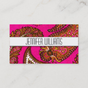 Moderne Cartes de visite Pink Paisley