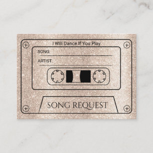 Moderne Cassette Wedding Song Request Insert