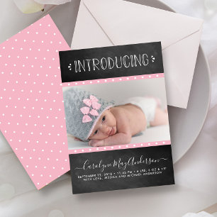 Moderne Chalkboard Geburtsankündigung Ankündigung