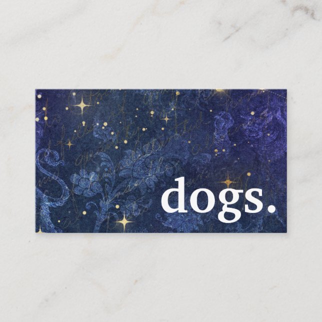 Moderne Chalkboard-Hunde. Treuhandkarte Visitenkarte (Vorderseite)
