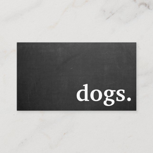 Moderne Chalkboard-Hunde. Treuhandkarte Visitenkarte (Vorderseite)