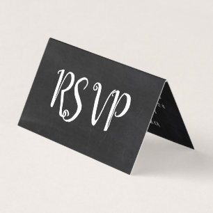 Moderne Chalkboard Kalender Foto RSVP Card Visitenkarten