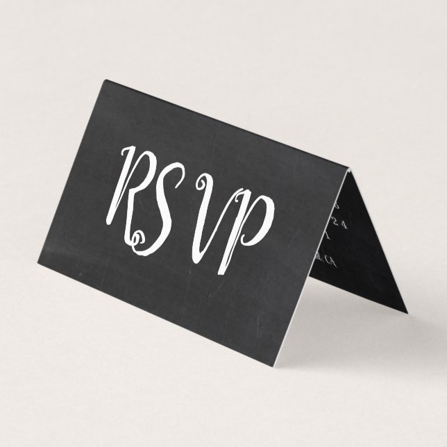 Moderne Chalkboard Kalender Foto RSVP Card Visitenkarten (Vorderseite)