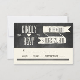 MODERNE CHALKBOARD-WEDD-ANTWORTKARTE RSVP KARTE
