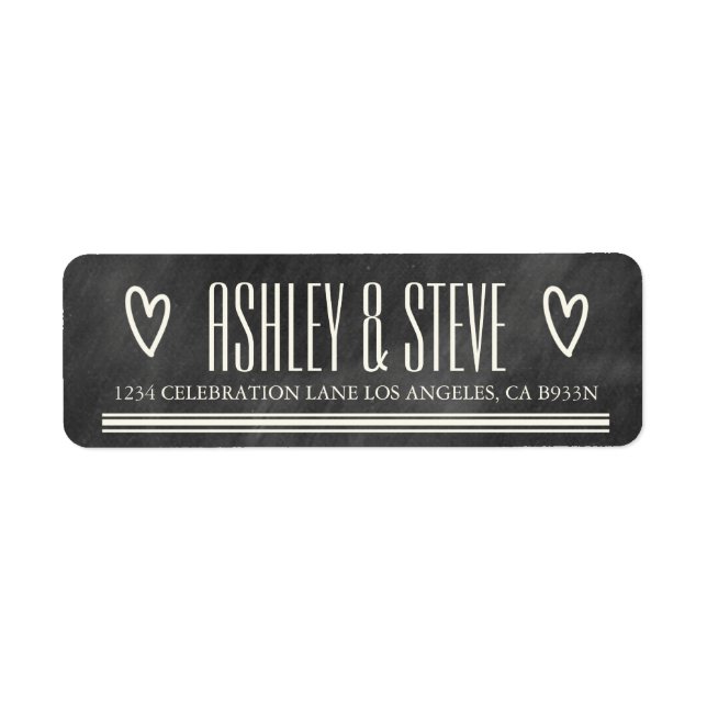MODERNE CHALKBOARD WEDESS-ADRESSE ETIKETTIEREN (Vorne)