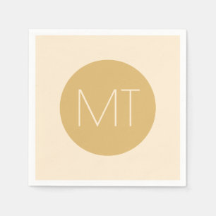 Moderne Champagner Tonal Initials Wedding Serviette
