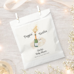 Moderne Champagnerflaschen Baby Shower Geschenktütchen