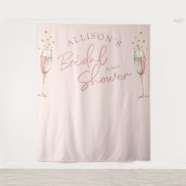 Moderne Champagnerflöten mit schicker Kalligrafie Wandteppich