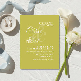 Moderne Chartreuse-Schrift Formalhochzeit Einladung