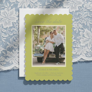 Moderne Chartreuse-Script-Hochzeitsfoto Save The Date