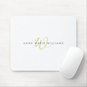 Moderne Chartreuse-Script-Monogramm Mousepad