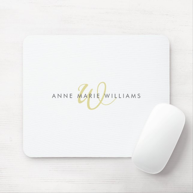 Moderne Chartreuse-Script-Monogramm Mousepad (Mit Mouse)