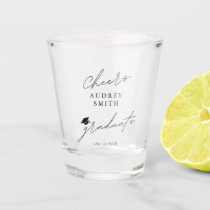 Moderne Cheers Abschluss Skript Abschlussmütze Schnapsglas