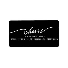 Moderne Cheers Calligraphy Script Holiday Address