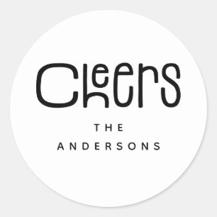 Moderne Cheers-Personalisierung Runder Aufkleber