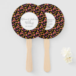 Moderne Cheetah Animal Print Furry Hochzeit Runde Fächer
