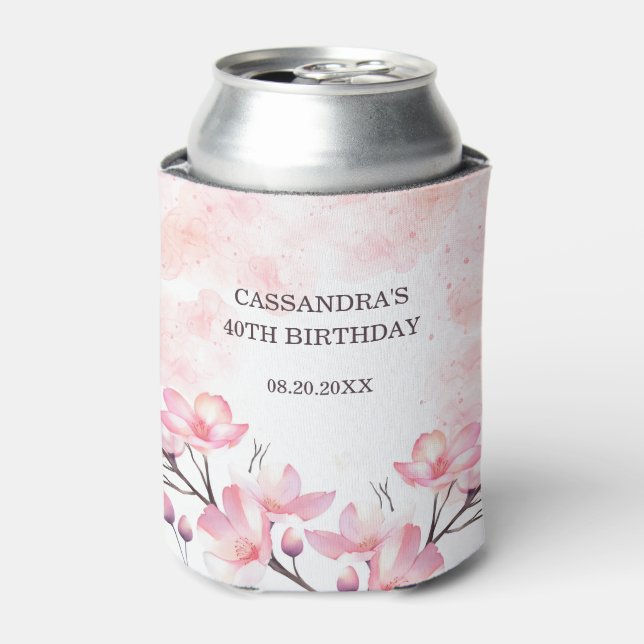 Moderne Cherry Blossom Blume Pink Splash Geburtsta Dosenkühler (Kanne Vorderseite)