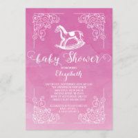 Moderne Cheval Filles Baby shower Invitation