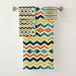 moderne Chevron-Geometrie Badhandtuch Set