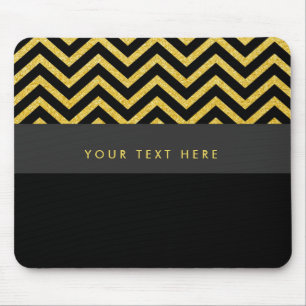 Moderne Chevron Schwarz & Gold Trend Mauspad