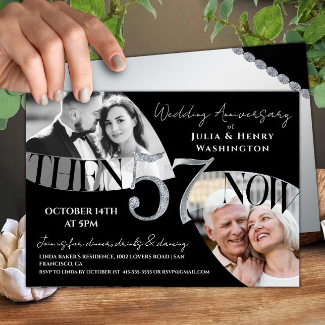 Moderne Chic 57. Hochzeitstag Einladung (Von Creator hochgeladen)