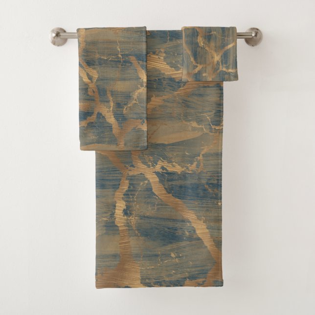 Moderne Chic Abstrait en marbre de verre Marine Bl (En situation)